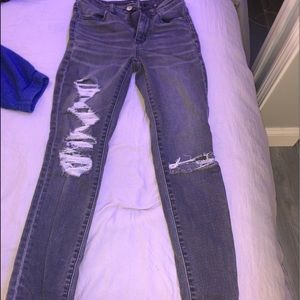 Gray Ripped skinny jeans
